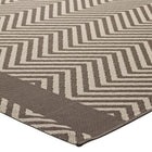 Modway Optica Chevron With End Borders Indoor/Outdoor Area Rug - 5 ft W x 8 ft L - Light/Dark Beige-Stain Resistant / Easy To Clean