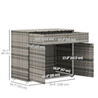 Outsunny - Armoire de rangement extérieure avec cadre en acier pour jardin, porche, patio, gris-Tressé à la main avec de l’osier PE imperméable pour un style tropical résistant à l’eau