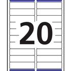 Avery White Rectangle Labels with Easy Peel, 1" x 4", for Laser/Inkjet Printer, 2000 Pack (5161)-Jam and Smudge Free Guaranteed!