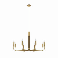 Modway - Rekindle 8-Lumière Lustre - Laiton en satin-Chandelier à 8 lumières