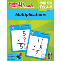 Éditions Caractère Flashcards - 4th grade  multiplications - French-The cards are grouped by theme, which aims to help the learner organize and memorize the concepts covered