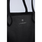 Design Lambert Inc The Claire Leather Tote Bag - Black-Interior zippered pocket