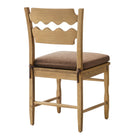 Modway - Jax Bois de chêne Chaise de salle à manger avec dossier ondulé en forme de rasoir et coussin in Cacao en chêne vieilli-Civières latéraux solides
