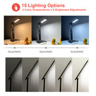 ShoppingAll Multi-Functional LED Desk Lamp with Qi Wireless Charger - Black-Smart touch control for power, brightness and colour temperature