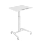 Uplite Tiltable Gas Spring Height Adjustable Desk with Locked Casters - White-Easily adjusts from 27.2"-41.3" (69 to 105cm) with a gas spring pedal lever and secure with two twist-lock casters for an ergonomic and personalized workspace