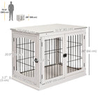 PawHut - Cage pour chien en bois 26 po avec entrée à double porte - blanc-Fabriqué en MDF de qualité P2 
