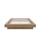 Nexera - Lit Plateforme Queen Marconi en chêne brun-Conception épurée et minimaliste : lit plateforme en chêne naturel moderne fabriqué en bois d'ingénierie de haute-qualité