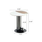 Manhattan Comfort Laurel 19.68" Modern Glam End Table - Black-Features Contemporary Stainless Steel Base