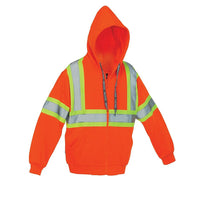 Forcefield Deluxe Safety Hoodie - Orange - Large (024-P834J)-Full front zip hoodie
