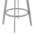 Armen Living - Capri Tabouret de Bar Moderne Pivotant de 66 cm de Hauteur de Comptoir en Métal et Similicuir Gris Ardoise-7