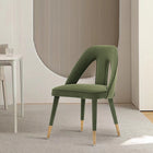 Manhattan Comfort - Chaise de salle à manger moderne Neda 53 cm en velours capitonné - Vert olive-Cadre en bois d’orme de haute qualité avec embouts en métal doré brossé pour l’élégance et la durabilité