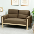 HOMCOM - Canapé 53 po loveseat avec pieds en bois massif - brun-La structure haute résistance et les pieds en bois massif supportent en toute sécurité jusqu'à 529 lb/240 kg 