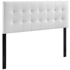 Modway Lily Upholstered Vinyl Full Headboard - White-Elegantly tufted headboard