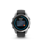Garmin - fēnix E – 47 mm, acier inoxydable AMOLED avec bracelet en silicone noir-7
