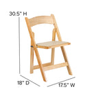 Flash Furniture HERCULES Series Natural Wood Folding Chair with Vinyl Padded Seat-Designed for Indoor and Outdoor Use
