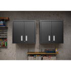 Manhattan Comfort - Ensemble de 2 armoires de garage modernes Fortress 30" - gris charbon-Comprend 2 portes et 1 étagère réglable