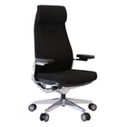 Nightingale NLC High Back Executive Chair With Flip Up Arm - Black-Built in height adjustable lumbar support to ease tension in your back