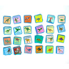 eeBoo Shiny Dinosaur Memory & Matching Game-Each tile shines with a foil embellishment and is color coordinated to aid in identifying each prehistoric animal