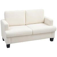 HOMCOM 54.3" Loveseat Sofa with Cushions - Cream White-Soft, plush chenille texture for a comfortable seating experience