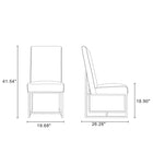 Manhattan Comfort Element 19.68" Modern Velvet Upholstered Dining Chair - Steel - Set of 2-Upholstered in Luxurious Velvet with High Density Foam Filled Padding