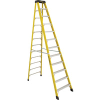 Featherlite 6400 Series 12' Industrial Heavy-Duty Fiberglass Stepladder-Nominal Height: 12'