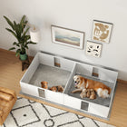 PawHut Whelping Box with Removable Doors for Large Dogs - 96" L x 47" W x 19" H-Stable pine wood and MDF design