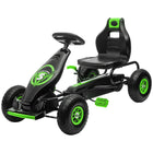 Aosom - Go-kart à pédales avec siège réglable, roues en caoutchouc et amortisseur - vert-Roues en caoutchouc gonflables avec système de suspension 
