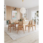 Manhattan Comfort Versailles 18.5" Industry Chic Round Back Dining Chair - Nature - Set of 4-Fine Natural Cane Made from Authentic Wooden Rattan