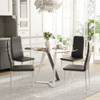 HOMCOM - Chaises de salle à manger avec siège rembourré et pieds en acier - noir - lot de 4-Design moderne avec des losanges brodés ajoutant du glamour à votre salle à manger, cuisine, chambre, et plus encore