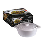 Gourmet Village Ceramic Baker With Parmesan Artichoke And Cheddar Bacon Recipe Dips - White-The centerpiece of this set is our exquisite white ceramic baker, meticulously crafted to deliver exceptional performance in the kitchen. Made from high-quality ceramic material, this baker ensures even heat distribution for perfectly cooked dishes every time. Its elegant design seamlessly transitions from oven to table, adding a touch of sophistication to your dining experience.