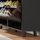 HOMCOM Shoe Cabinet with 4 Flip Drawers for Storage - Black-Non-slip foot pads protect your floor from scratches