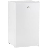 HOMCOM Mini Fridge with Freezer and Reversible Door for Bedroom - White-Combines refrigerator and freezer with a 3.2 Cu. Ft. capacity for various food storage