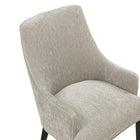Manhattan Comfort - Lot de 2 fauteuils de salle à manger modernes Beever 24 po en chenille taupe-Cadre en bois d’hévéa avec finition noyer foncé