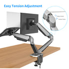 ShoppingAll - Support pour écran et ordinateur portable 2 en 1 avec 2 bras pivotants - Argent-5
