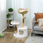 PawHut - Arbre à chat 40 po pour grands chats adultes d’intérieur avec poteaux en bois véritable-Les poteaux en corde de sisal satisfont les instincts de griffade, protégeant vos meubles des dommages 