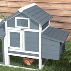 PawHut - Poulailler en bois 60 po pour petits animaux avec plateau amovible - blanc-Plateau coulissant amovible pour un nettoyage facile 