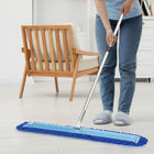 Gritt Commercial Microfiber Looped Dust Mop Pad Head - 60" x 5" - Blue-Material: Microfiber