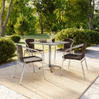 Flash Furniture 31.5'' Square Aluminum Indoor/Outdoor Table with 4 Rattan Chairs (TLH32SQ020CHR4)-31.50"W x 31.50"D x 27.25"H; square