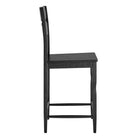 Modway - Jax Bois de chêne Tabouret de comptoir avec un dos ondulé en forme de rasoir in Noir-Civières latéraux solides
