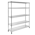 Seville Classics - Étagère en fil d'acier à 5 niveaux - 60 po L x 24 po l x 72 po H - Chromée-Construction en fil d'acier de haute résistance pour un rangement polyvalent