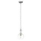 Hudson&Canal - Suspension Verona de 18 cm de large avec abat-jour en verre, Hudson&Canal, nickel brossé/transparent-Design moderne du milieu du siècle pour votre entrée, votre foyer ou votre cuisine