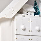HOMCOM Light Up Christmas Advent Calendar House with Countdown Drawers - Village - White-Pre-assembly design, save you time