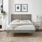 Modway Alana Wood Twin Platform Bed with Splayed Legs - Grey-Assembly Required