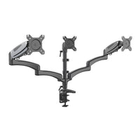 ShoppingAll - Support de bureau entièrement réglable à trois bras pour écran avec 2 bras pivotants - Noir-Peut accueillir trois moniteurs 15"-32", chaque bras peut supporter un moniteur de 17,6lb/8kg avec des trous de montage VESA de 75mm x75mm ou 100mm x 100mm.