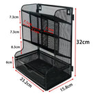 ShoppingAll Mesh Desk Organizer with 9 Compartments-Sturdy metal mesh with smooth, rounded edges, powder-coat finish