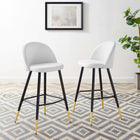 Modway - Cordial Tissu Tabourets de bar - Blanc - Ensemble de 2-Rembourrage en tissu polyester