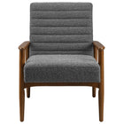 Modway - Jensen Tissu Boucle Chaise d’accent - Charbon de bois en noyer-Assemblée requise