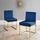 Modway Carriage Performance Velvet Dining Chair - Gold/Navy - 2 Pack-Performance Velvet Polyester Upholstery
