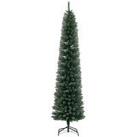 HOMCOM 7.5' Artificial Snow-Dipped Christmas Tree - Green-Snow dipped design, ends are painted white, add winter atmosphere 