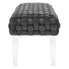 Modway Prologue Woven Performance Velvet Ottoman - Grey-Dense Foam Padding